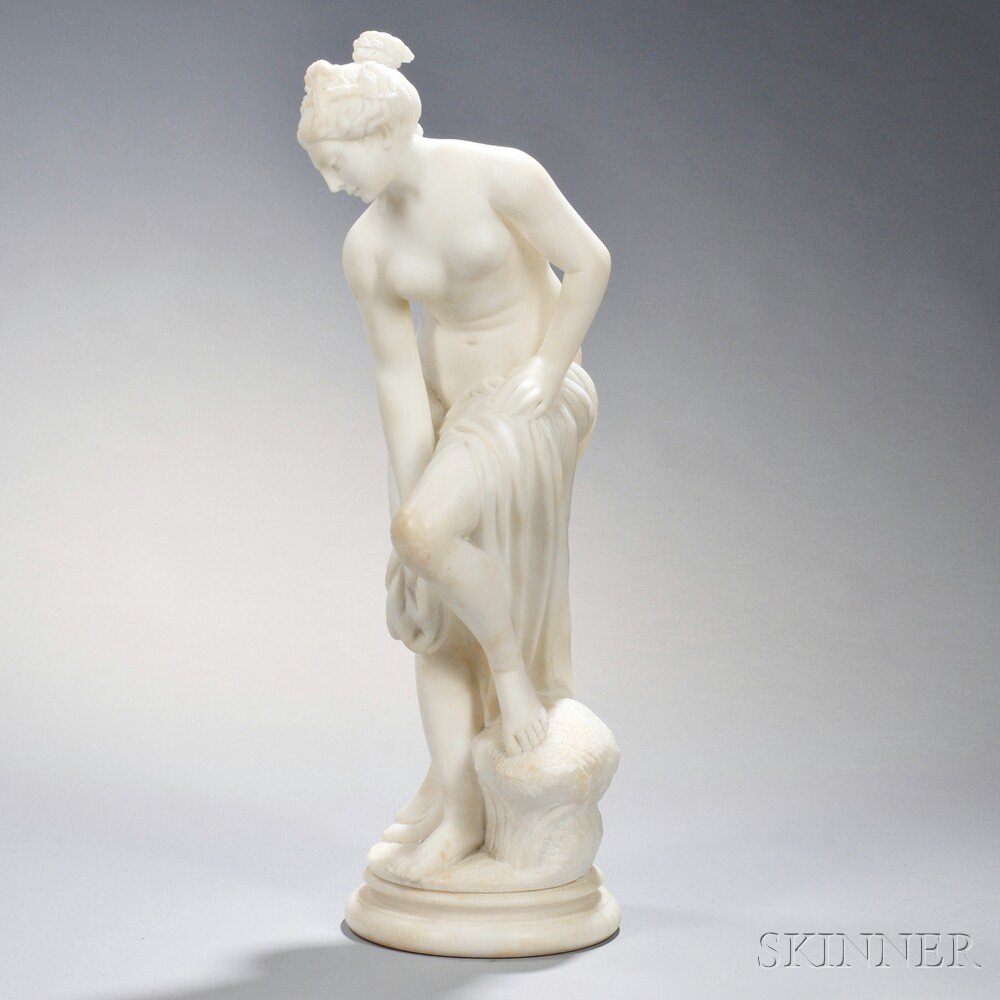 Appraisal: Italian School th Century Alabaster Figure of a Maiden the