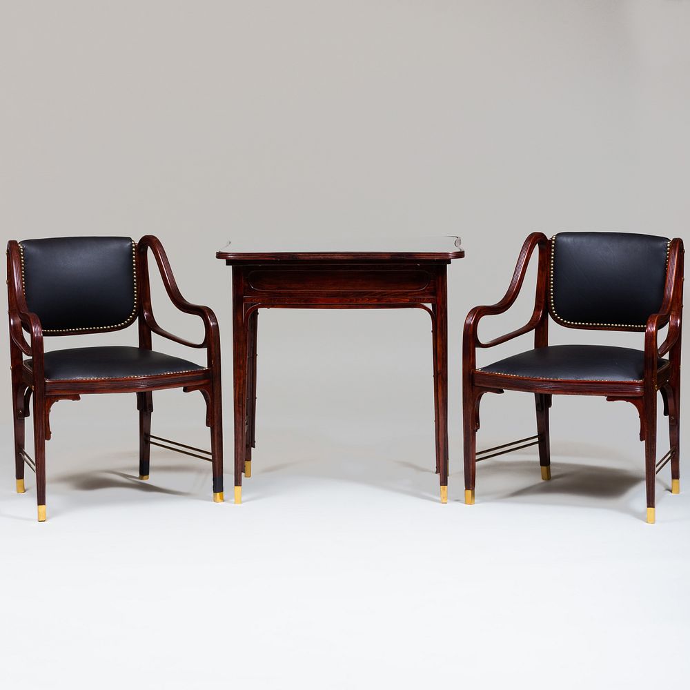 Appraisal: Austrian Otto Wagner Style Suite of Seat Furniture and Table