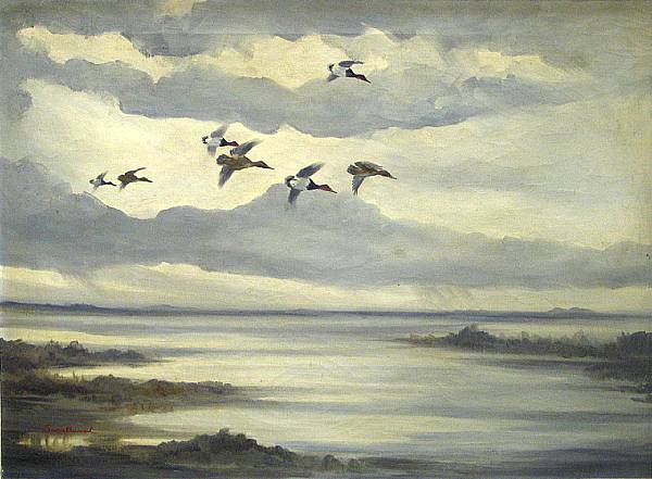 Appraisal: n a Kenneth Smallwood American th century Ducks in flight