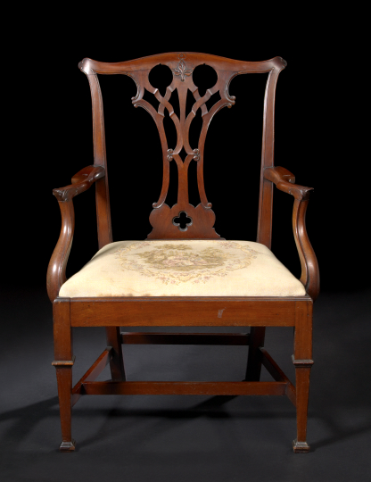 Appraisal: George III Mahogany Armchair fourth quarter th century the slightly