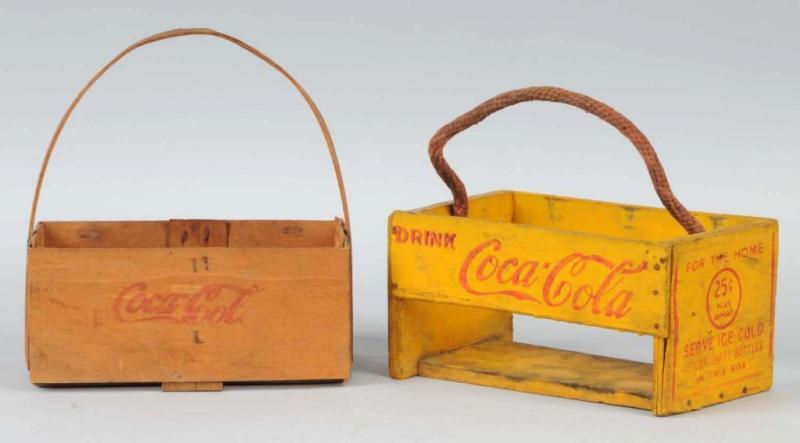 Appraisal: Lot of Wooden Coca-Cola Carriers Description s Both were designed