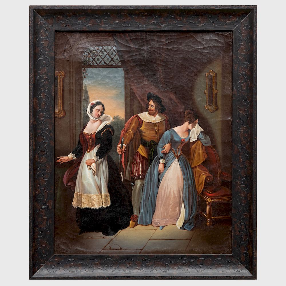 Appraisal: Louis Toussaint - The Hunter and Two Women Oil on