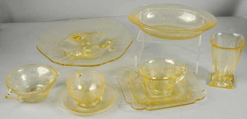 Appraisal: Large Lot of Canary Yellow Depression Glass Description Over pieces