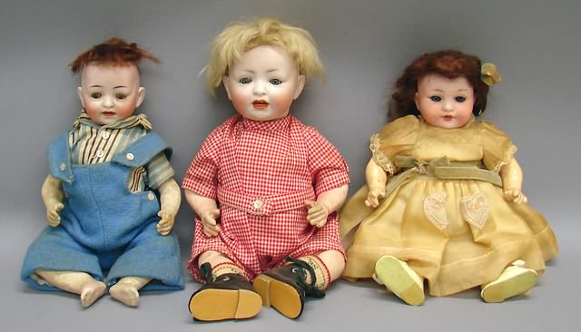 Appraisal: Lot of bisque head baby dolls Blue sleep eyes open