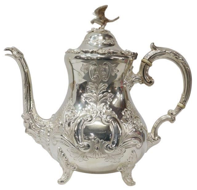 Appraisal: English sterling silver teapot Roberts Belk Ltd c hinged lid