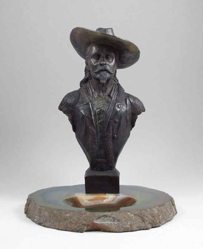 Appraisal: BRONZE BUFFALO BILL BUST by SHOOP '' h incised signature