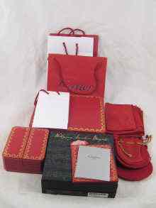 Appraisal: A quantity of Cartier jewellery boxes pouches and bags together