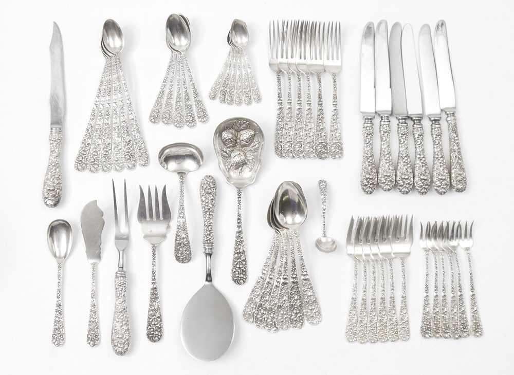 Appraisal: STIEFF ROSE STERLING FLATWARE Approx pieces in the ''Stieff Rose''