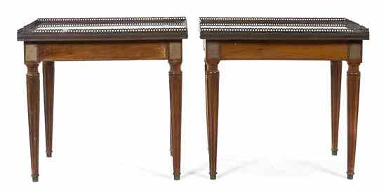 Appraisal: A Pair of Directoire Style Occasional Tables each having a