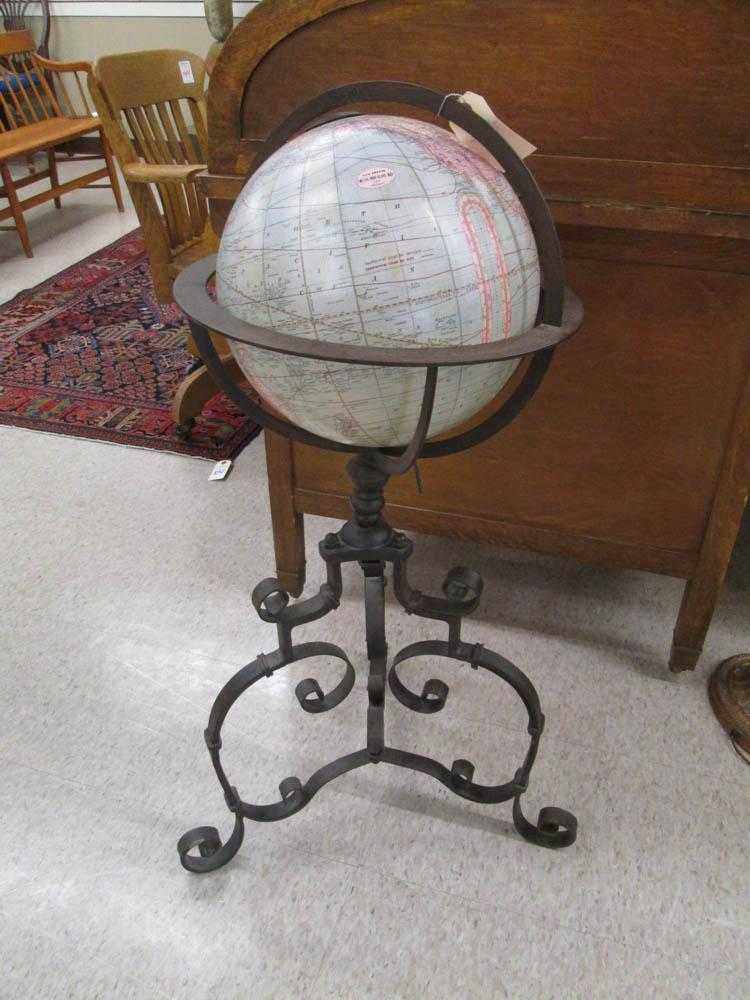 Appraisal: WORLD FLOOR GLOBE a replication of an RMN Co world