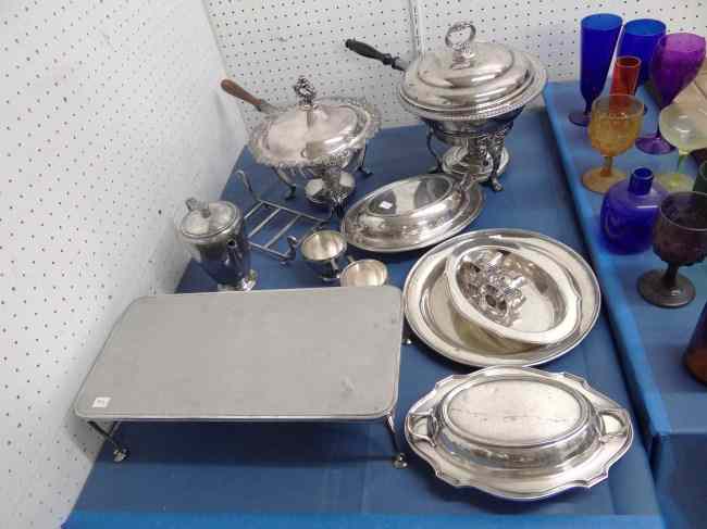 Appraisal: Misc lot silverplate including warmers trays etc