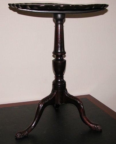 Appraisal: Artist Title Georgian-style Tilt top table circular shape with scalloped