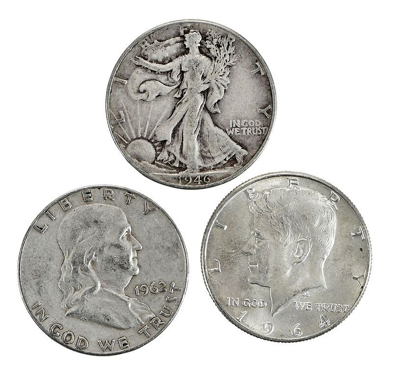 Appraisal: Over Silver Half Dollars mix of Walking Liberty Franklin and