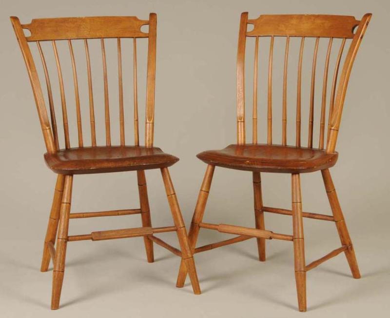 Appraisal: Lot of Windsor Bamboo-Turned Rodback Chairs Description Refinished Size H