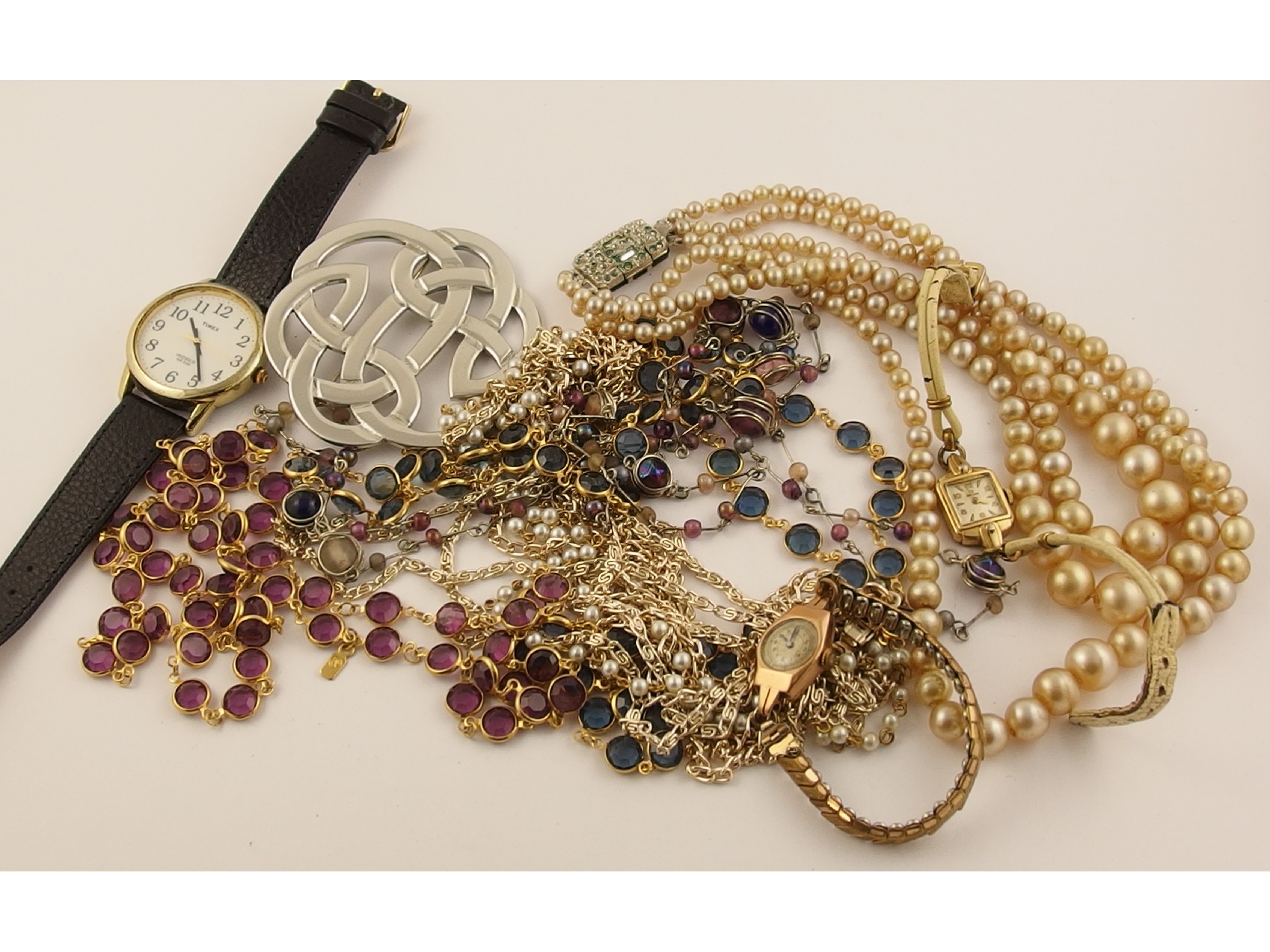 Appraisal: A collection of costume jewellery and watches one ct cased