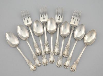 Appraisal: A Collection of Sterling Silver Spoons and Forks in Old