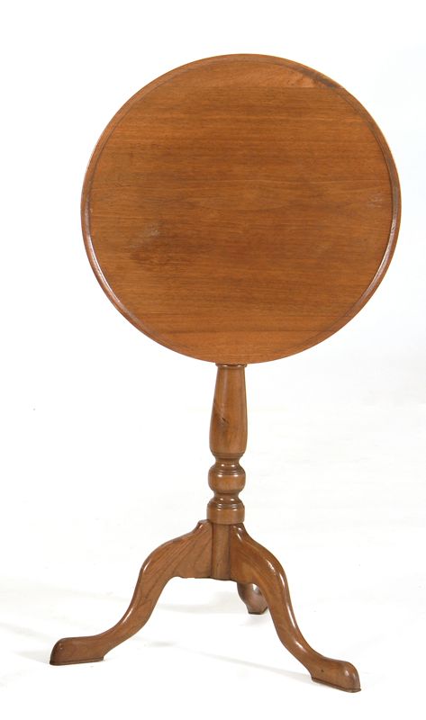 Appraisal: QUEEN ANNE-STYLE TILT-TOP CANDLESTAND In walnut with dish top and