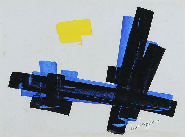 Appraisal: Lucas Suppin Austrian - Abstract compositionsigned lower right gouache cm