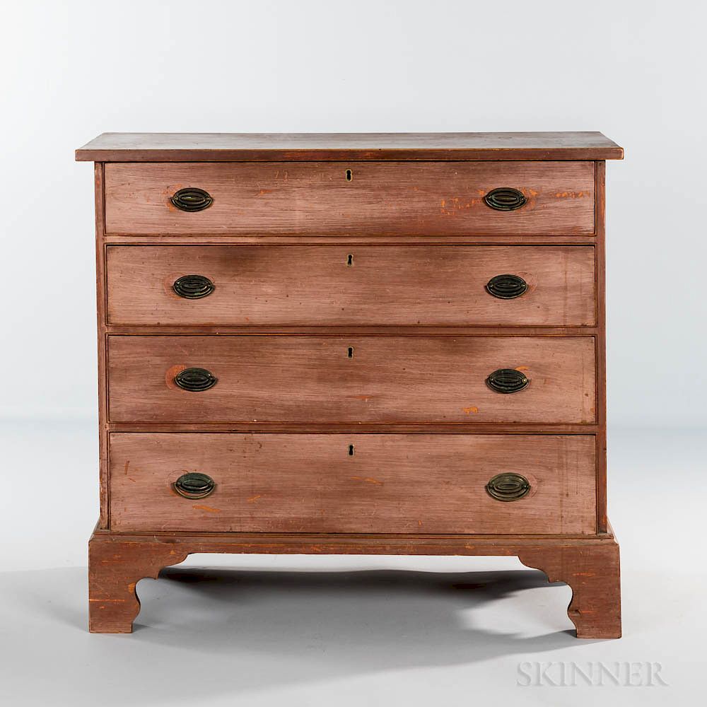 Appraisal: Salmon-painted Chest of Drawers Salmon-painted Chest of Drawers reportedly York