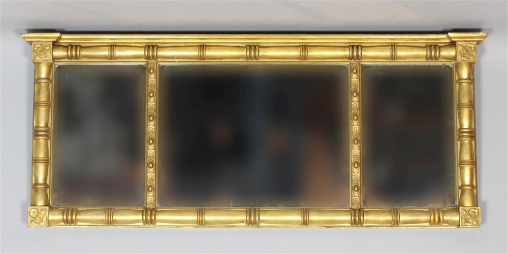 Appraisal: CLASSICAL GILT OVERMANTEL MIRROR of typical form with outset cornice