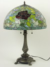 Appraisal: TABLE LAMP - Metal base table lamp with replica leaded