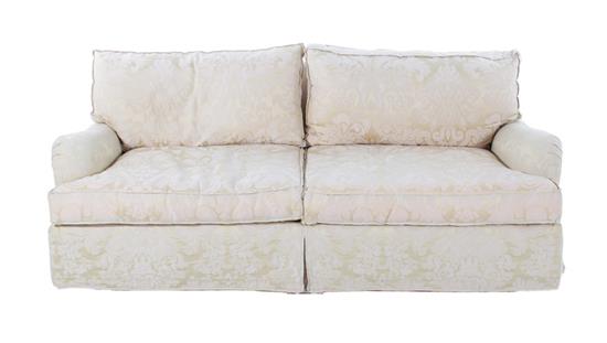 Appraisal: Nancy Corzine upholstered sofa BH SH W D Provenance South