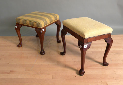 Appraisal: Pair of Queen Anne style stools h l d