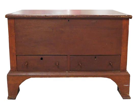 Appraisal: Early th C blanket chest red stain large lift-top storage