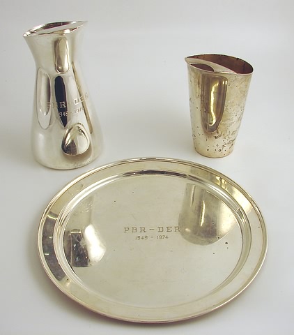 Appraisal: Presentation tray Old Newbury Crafters Tiffany Co pitcher and Tiffany