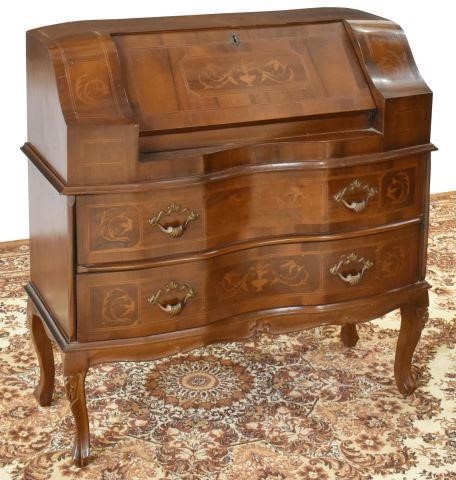 Appraisal: Venetian marquetry secretary th c slant front opening to fitted