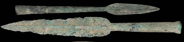 Appraisal: A lot of two Bronze Age socketed spear headscirca BC