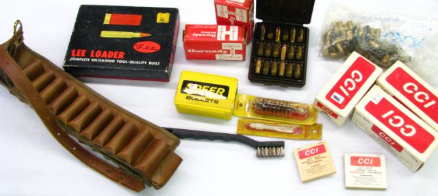 Appraisal: Group of reloading equipment and primers including mm bullets ct