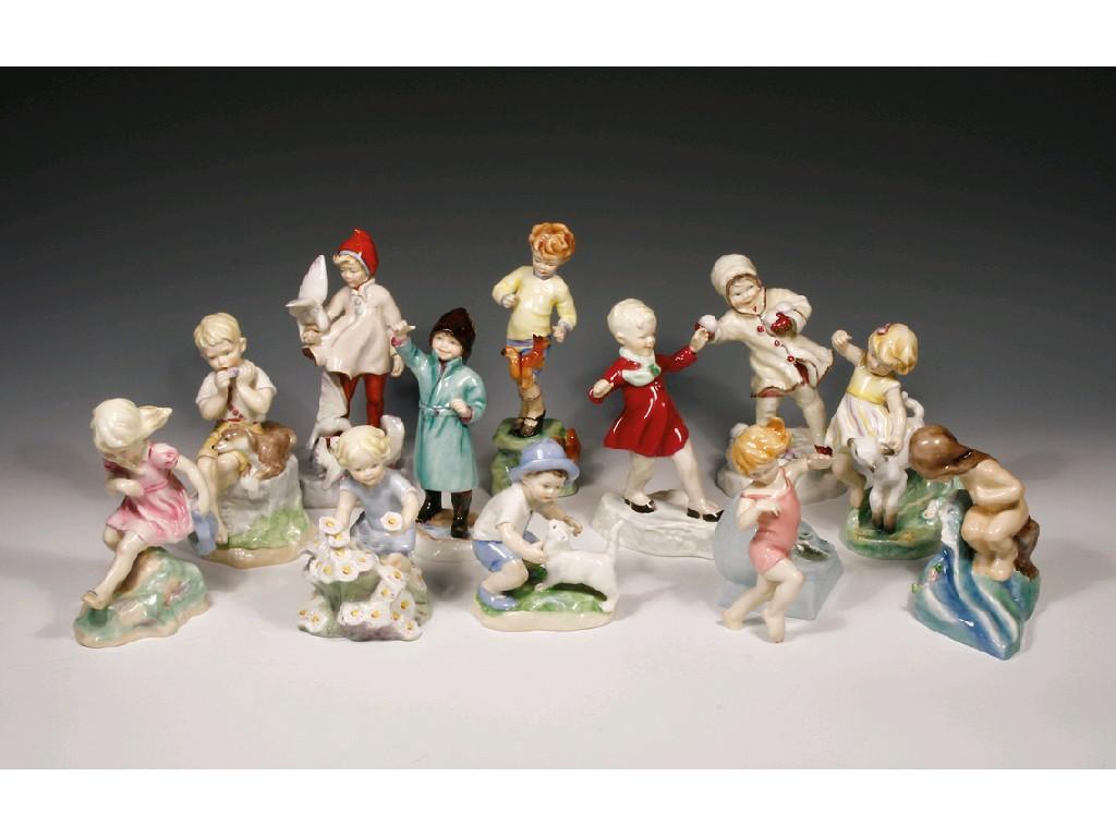 Appraisal: A SET OF ROYAL WORCESTER MONTH OF THE YEAR FIGURINES