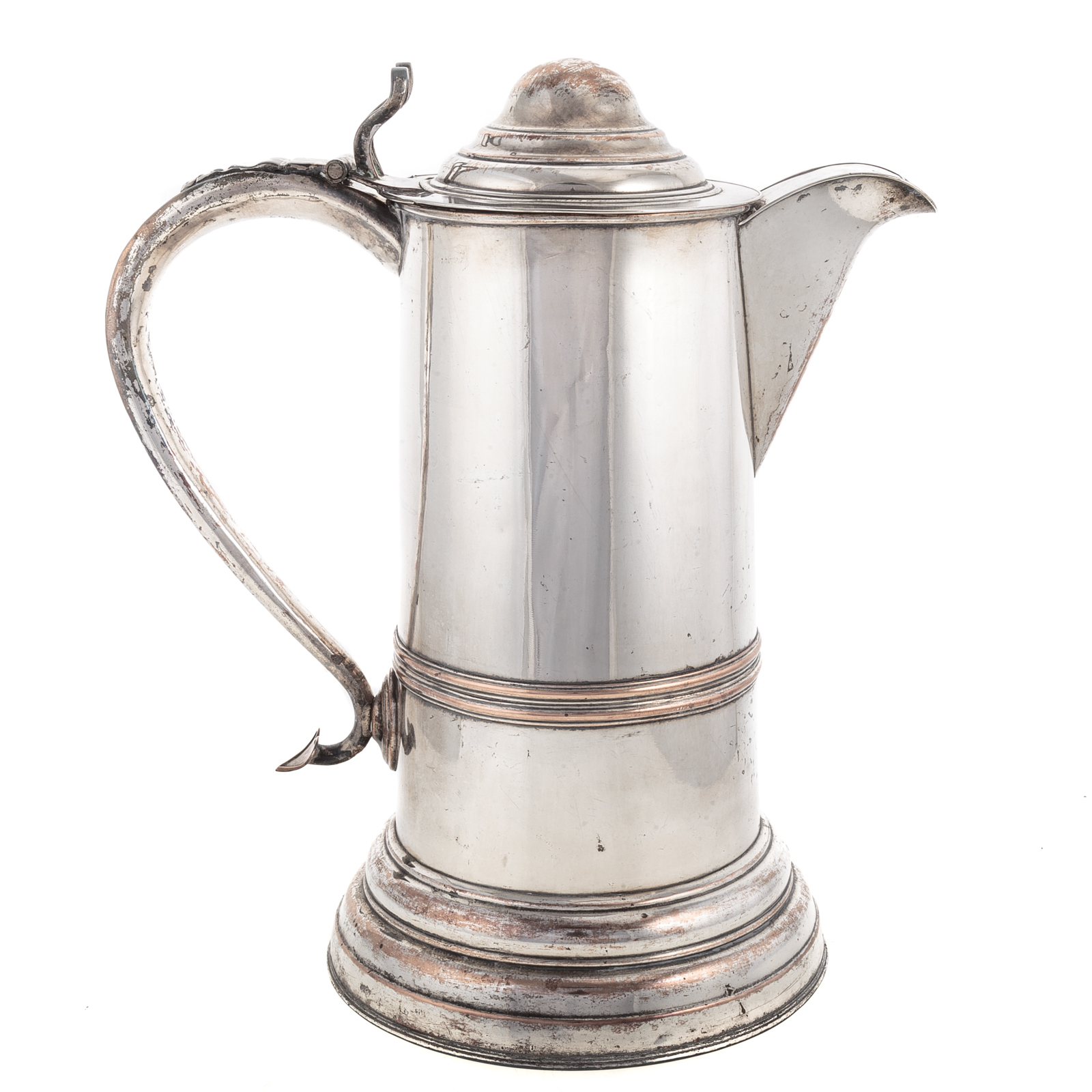 Appraisal: GEORGE III SHEFFIELD PLATED FLAGON Late th-early th century tapering