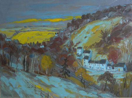 Appraisal: ALASTAIR FLATTELY SCOTTISH - GOLDEN VALLEY WINTER Signed oil on