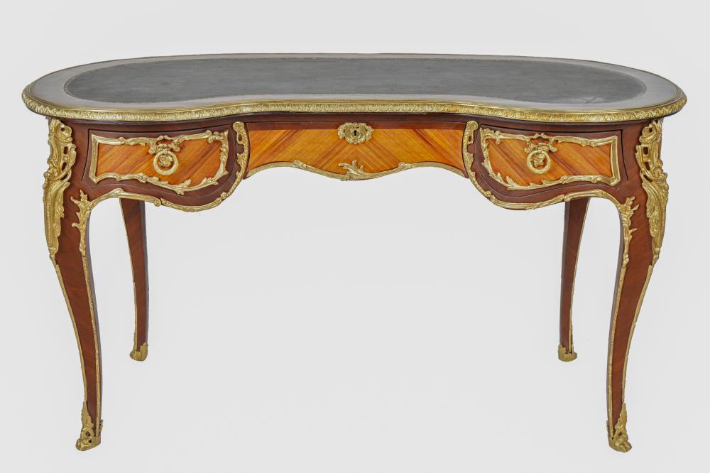 Appraisal: LOUIS XV STYLE BUREAU PLATlate th century with kidney-shaped top