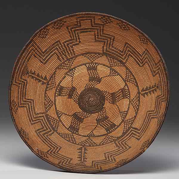 Appraisal: Apache Basket woven with meandering lines and checkered diamonds height