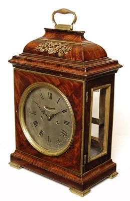 Appraisal: An George III mahogany bracket clock with a twin fusee