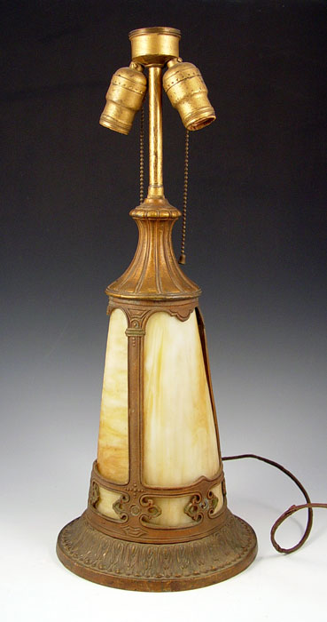 Appraisal: CARAMEL SLAG GLASS LIGHTHOUSE LAMP BASE Caramel slag glass under