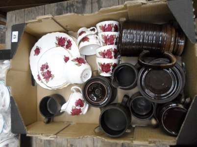 Appraisal: Tray to include Royal Vale Part Tea Set Brown Earthenware