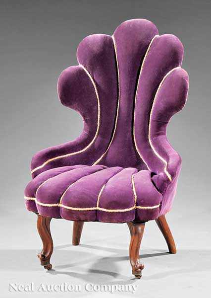 Appraisal: An American or English Rosewood Slipper Chair mid- th c