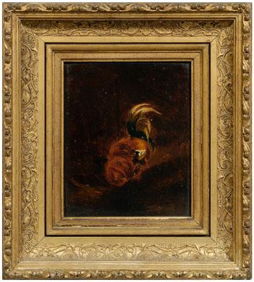 Appraisal: th century French School painting rooster unsigned oil on panel