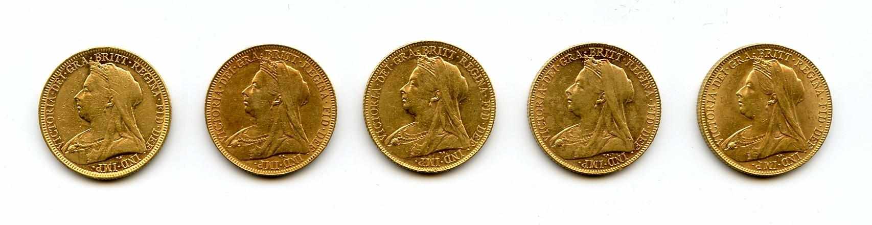 Appraisal: Great Britain Victoria Sovereigns KM- Grades range from XF to