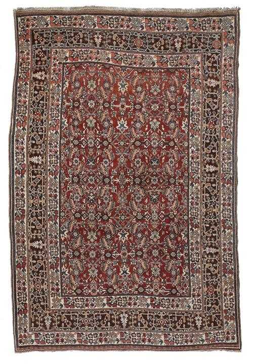 Appraisal: GASCHKULI antique Red central field patterned throughout with stylized plant