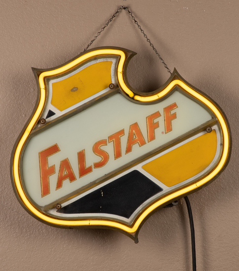 Appraisal: Vintage neon Sign advertising Falstaff in working order tall x