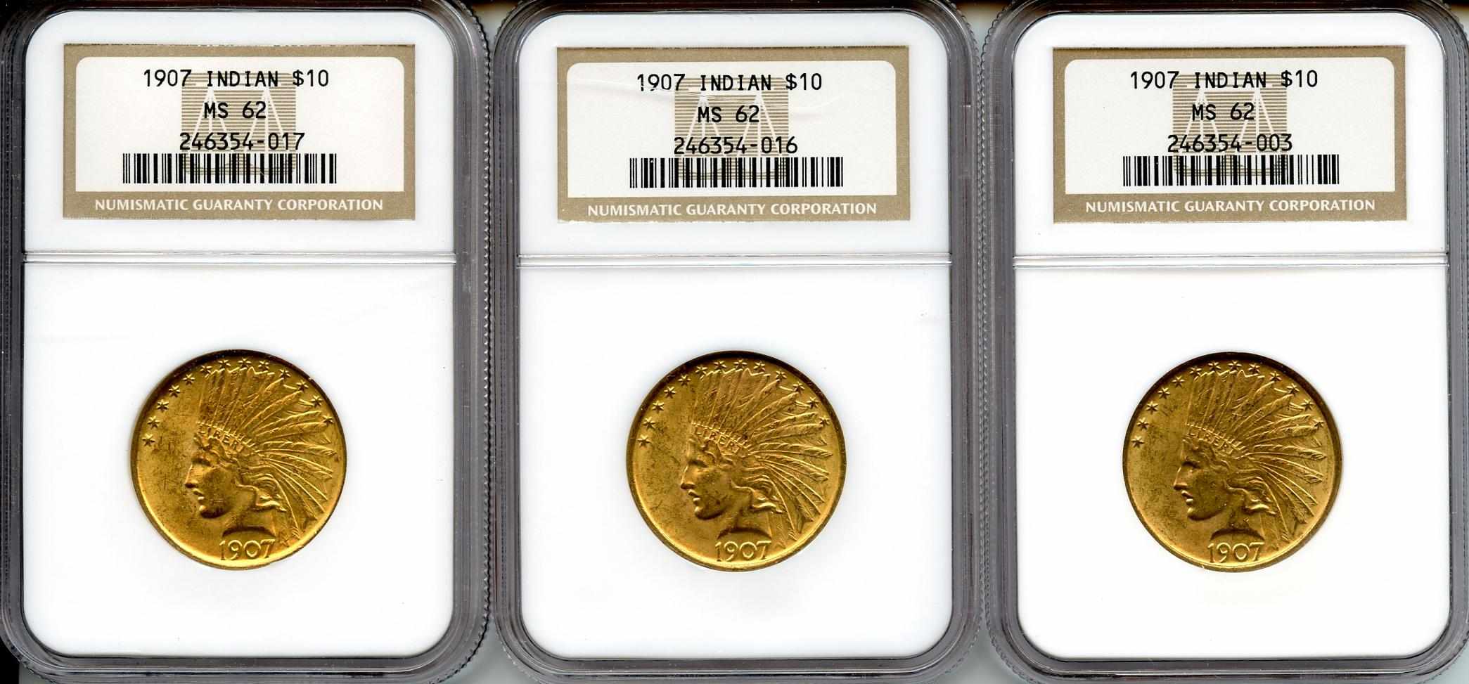 Appraisal: Indian MS NGC A collectible trio of this premier-year issue