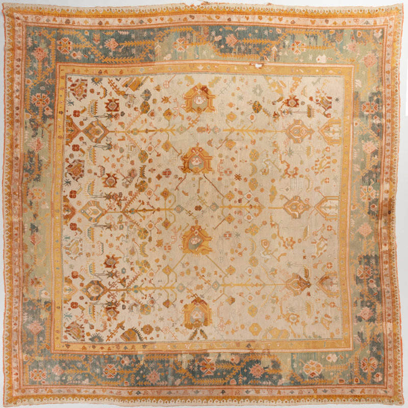 Appraisal: Turkish Oushak Carpet Approximately ft in x ft in Provenance