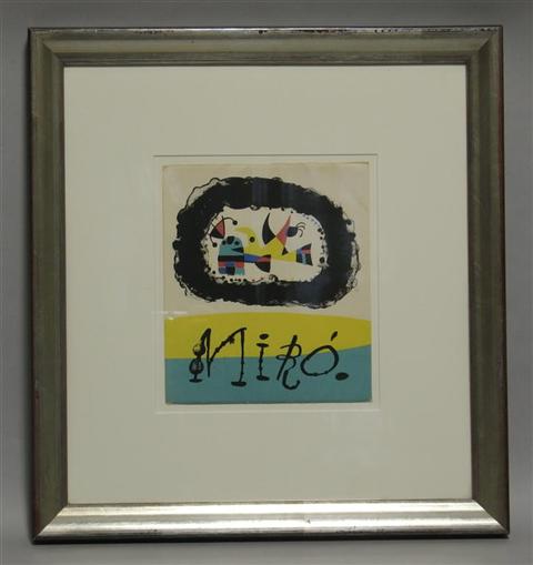 Appraisal: AFTER JOAN MIRO SPANISH - MIRO BOOK PLATE Print x