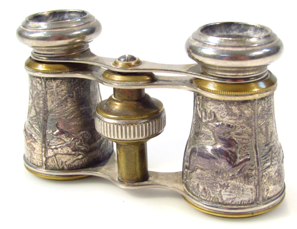 Appraisal: A pair of early thC opera binoculars with circular articulated