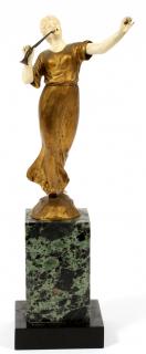 Appraisal: ART DECO BRONZE FIGURE OF AULETE H W L An